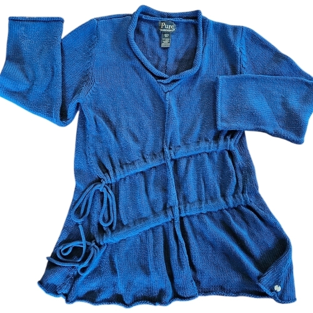 Pure Handknit 100% Cotton Sweater Assymetrical design​​​​​​